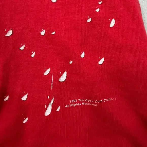 Vintage Coca Cola Big Print Shirt Men's Extra Large Red 1994 Promo Cola Soda Pop - Picture 4 of 11